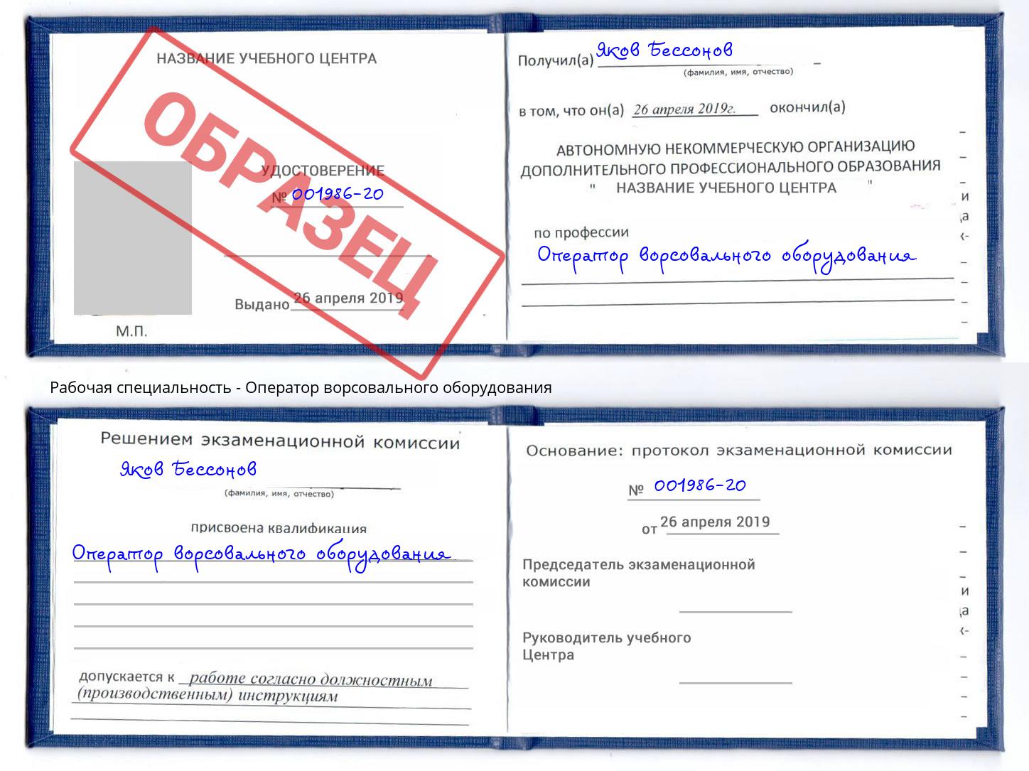 Оператор ворсовального оборудования Троицк