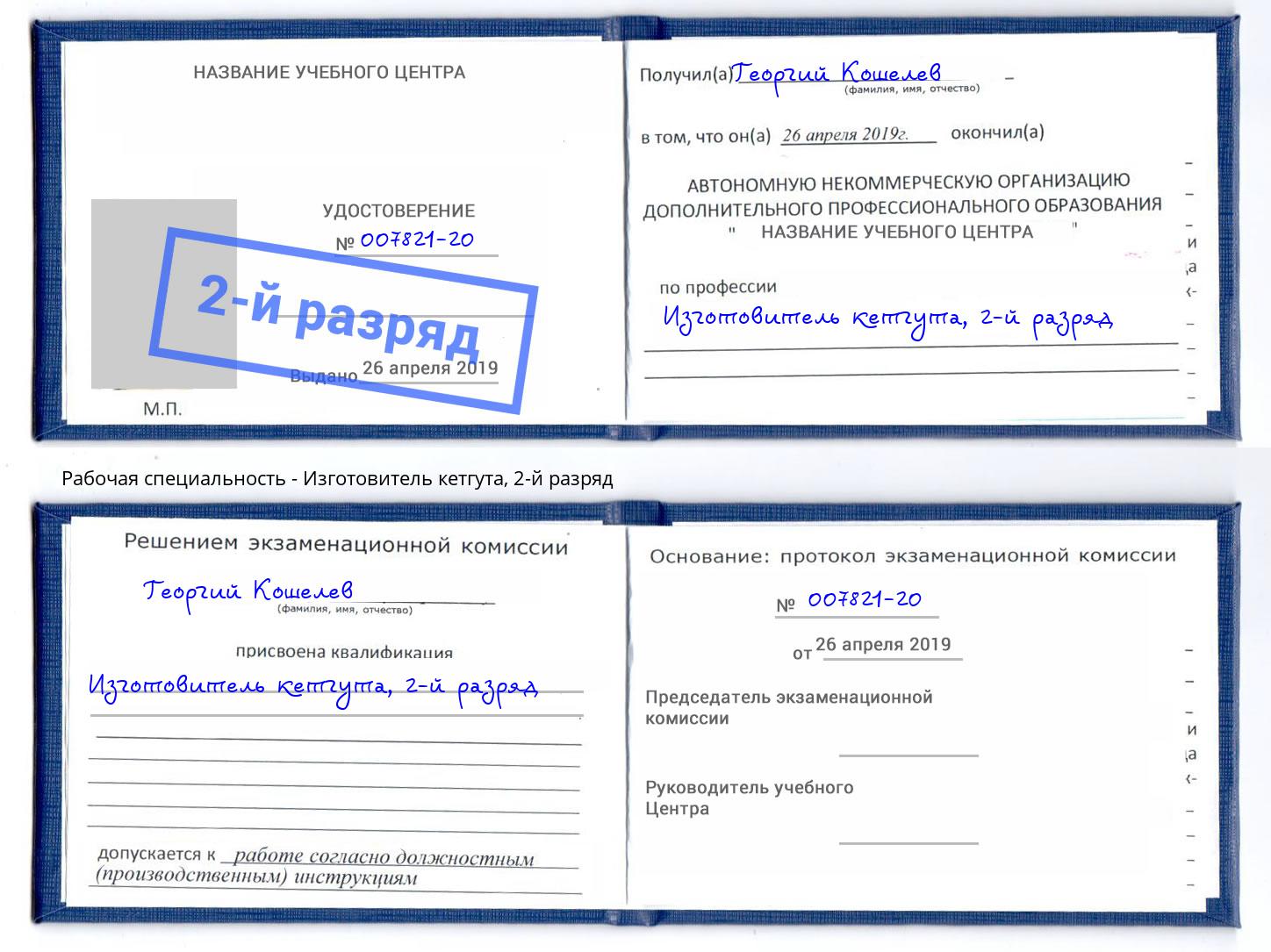 корочка 2-й разряд Изготовитель кетгута Троицк